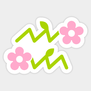 Floral Aquarius Sticker